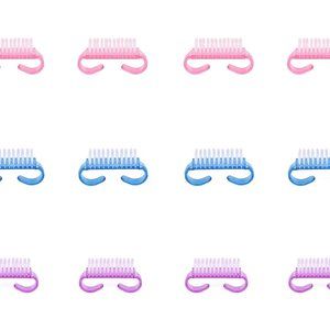 12-Pack Handle Grip Nail Brush(assorted color)